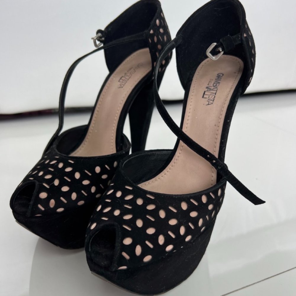 Giambatista Valli Platform Pump Heels Women Black Suede Size 38